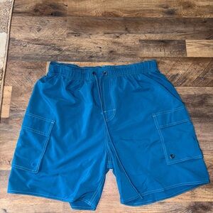 Blue Cargo Swim Shorts